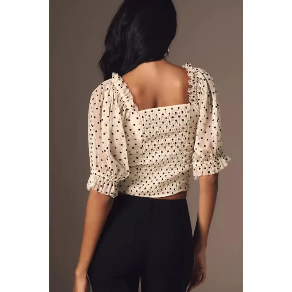 Anthropologie cream blouse